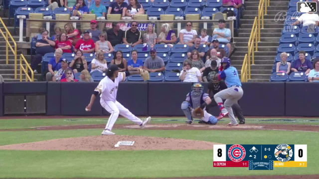 Angel Cepeda homers (3) on a fly ball to left field.