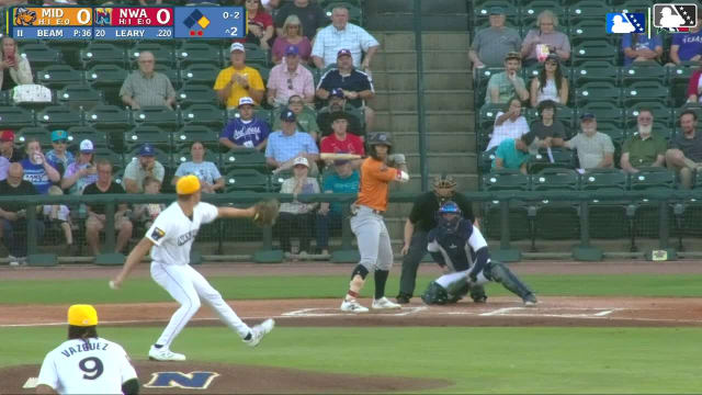 Cameron Leary triples (2) on a sharp line drive to center fielder Carson Roccaforte. Brennan Milone scores.