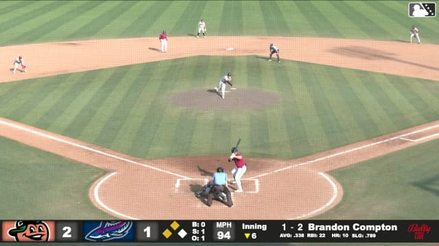 Brandon Compton homers (11) on a fly ball to center field. Brendan Jones scores. Cristian Hernández scores.