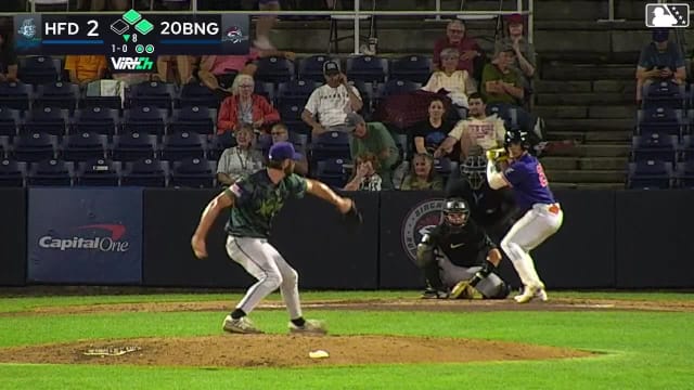 Mitch Voit doubles (7) on a fly ball to right fielder Braylen Wimmer. Corey Collins scores. Yohairo Cuevas to 3rd.