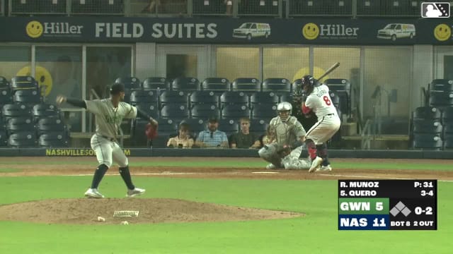 Jeferson Quero homers (9) on a fly ball to center field.