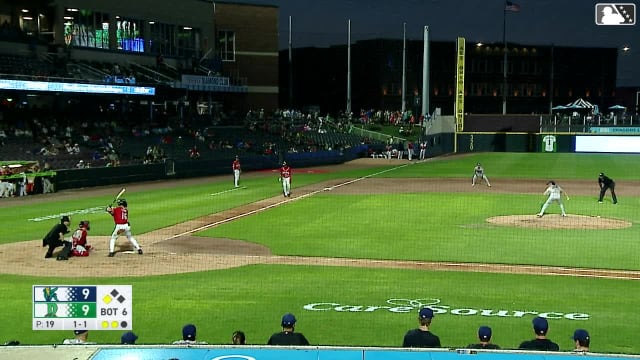 Tyson Lewis singles on a line drive to center fielder Jacob McCombs. Julio Carreras scores.