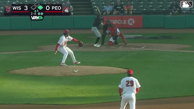Braylon Payne doubles (12) on a sharp line drive to center fielder Cameron Nickens. Yannic Walther scores.