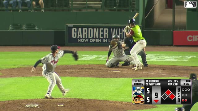 Daniel Bucciero singles on a line drive to center fielder Tommy Hawke. Gunner Gouldsmith scores. Ali Camarillo to 2nd.
