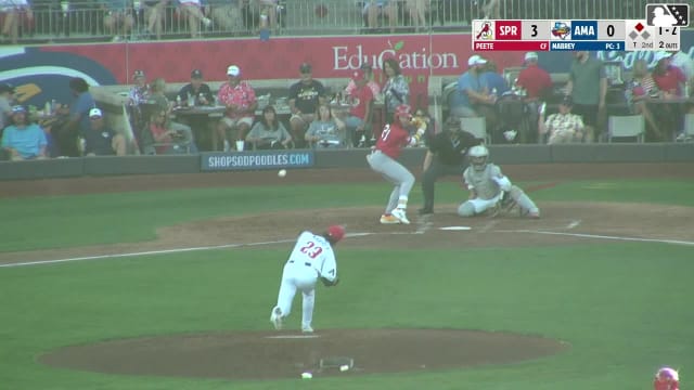 Tai Peete singles on a ground ball to center fielder Druw Jones. Josiah Ragsdale scores.