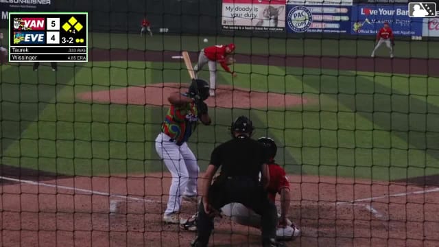 Aiden Taurek doubles (4) on a sharp line drive to center fielder Austin Smith. Cesar Quintas scores. Anthony Donofrio scores. Axel Sanchez scores.