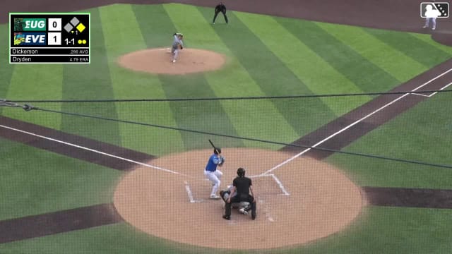 Korbyn Dickerson homers (2) on a fly ball to left field. Matthew Ellis scores.