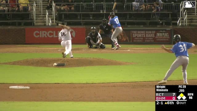 Arjun Nimmala doubles (4) on a sharp line drive to center fielder Caleb Bonemer. Jake Thompson scores.