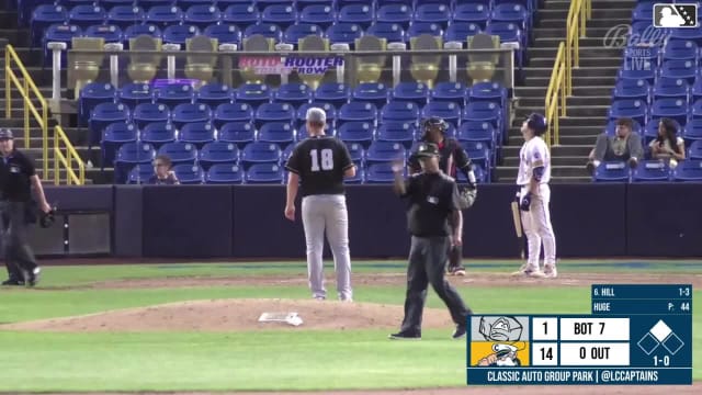 Nolan Schubart doubles (5) on a sharp line drive to left fielder Myles Naylor. Jace LaViolette scores. Dean Curley scores. Aaron Walton scores.