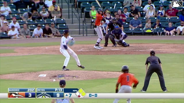 Jordan Sanchez singles on a sharp ground ball to right fielder Roni Cabrera. Braylon Whitaker scores. Stiven Martinez to 3rd.