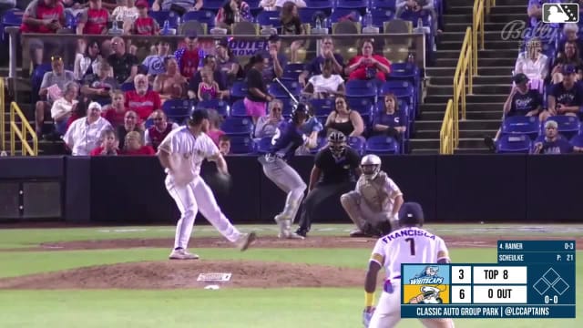 Bryce Rainer homers (5) on a fly ball to center field.