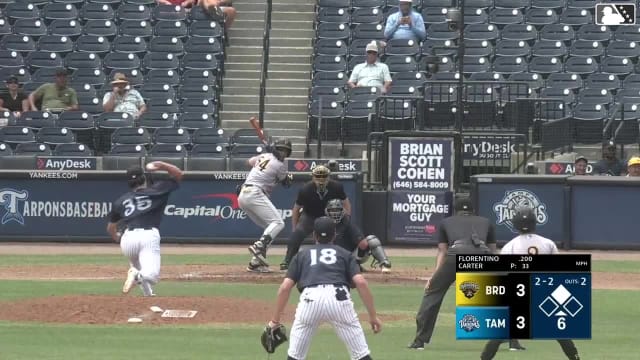 Edward Florentino singles on a ground ball to right fielder JoJo Jackson, deflected by first baseman Austin Green. Dylan Palmer scores.