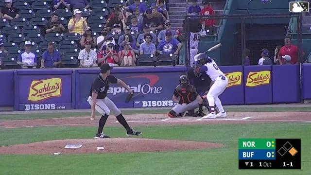 Charles McAdoo homers (13) on a line drive to right field. Brett Bateman scores.
