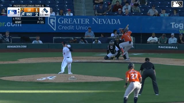 Junior Perez singles on a sharp line drive to center fielder Anderdson Rojas. Bryan Lavastida scores. Jared Dickey to 2nd.