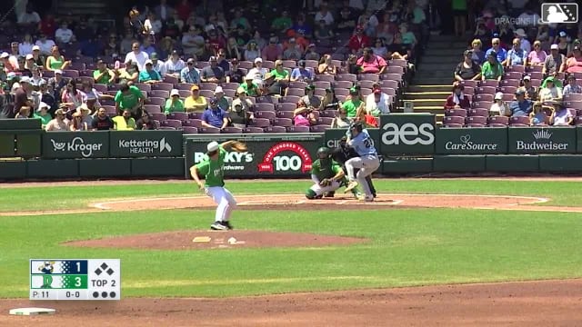 Luke Hill homers (9) on a fly ball to left center field.