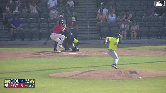 Xavier Neyens homers (8) on a line drive to center field. Anthony Huezo scores.