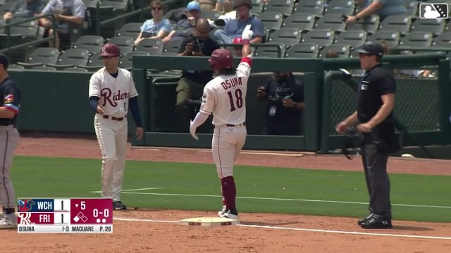 Rangers No. 8 prospect Alejandro Osuna's RBI triple