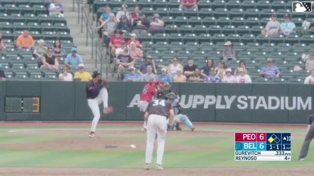 Jack Gurevitch doubles (1) on a sharp fly ball to left fielder Brandon Compton. Christian Martin scores.