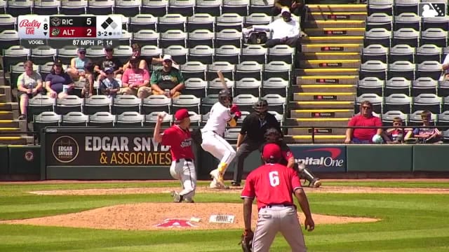 Duce Gourson singles on a ground ball to shortstop Maui Ahuna. Matt King scores. Keiner Delgado to 3rd.