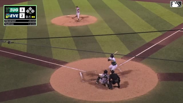Luke Stevenson homers (20) on a fly ball to center field.