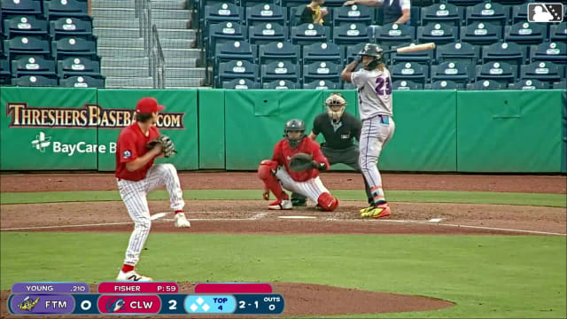 Quentin Young homers (10) on a fly ball to left center field.