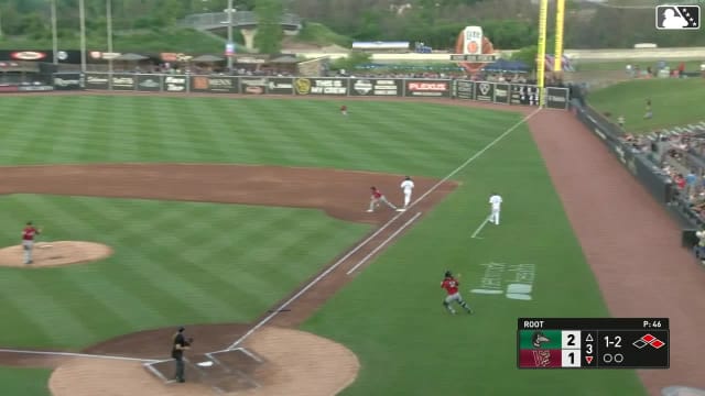Great Lakes turns the around-the-horn triple play!