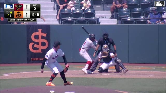 Ashly Andujar triples (4) on a line drive to right fielder Tanner Mally. Sebastian Blanco scores.