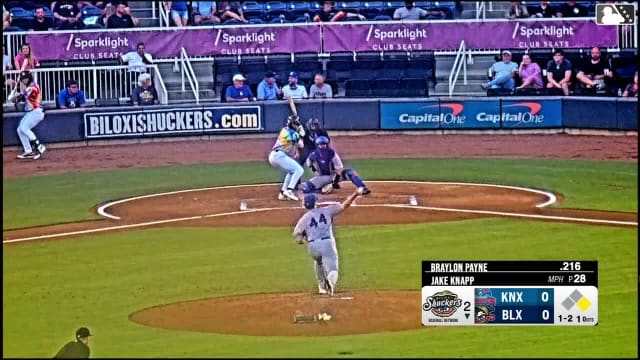 Braylon Payne doubles (3) on a line drive to right fielder Andy Garriola. Luis Peña scores. Throwing error by right fielder Andy Garriola.