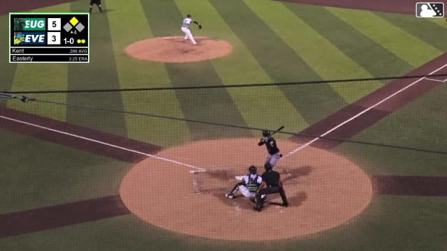 Kaeden Kent singles on a line drive to left fielder Korbyn Dickerson. Damian Bravo scores.