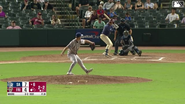Malcolm Moore singles on a line drive to right fielder Jack Costello. Rafe Perich scores.