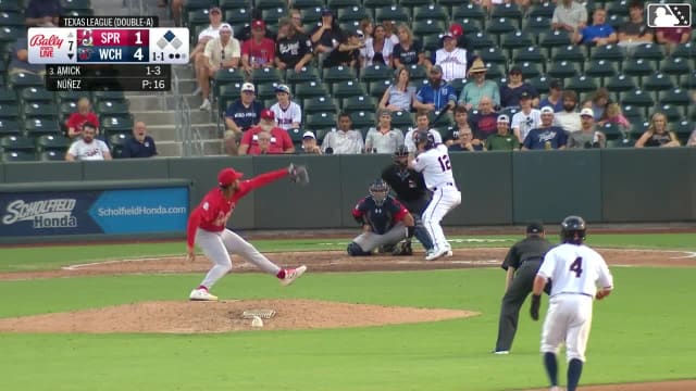 Billy Amick homers (17) on a fly ball to center field. Quinn McDaniel scores.