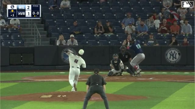 Angel Feliz singles on a ground ball to center fielder Camden Troyer. Yeremy Cabrera scores.
