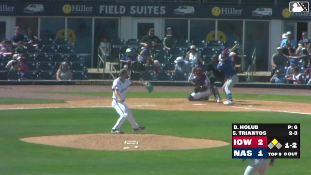 James Triantos singles on a line drive to center fielder Luis Lara. Justin Dean scores.