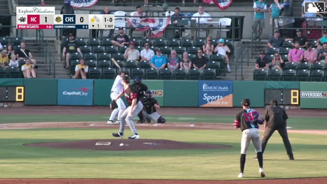 Cooper Flemming homers (10) on a fly ball to center field. Slater de Brun scores.