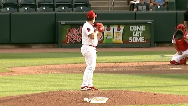 Max Rajcic strikes out the side in the 5th