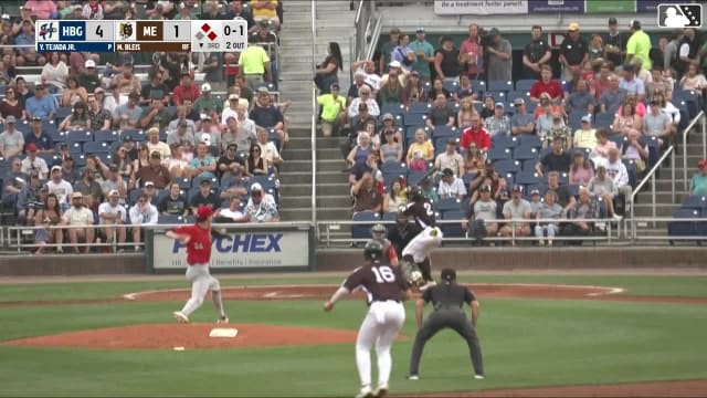 Miguel Bleis singles on a line drive to left fielder Sam Brown. Jack Winnay scores. Johanfran Garcia out at 3rd on the throw, left fielder Sam Brown to third baseman Kervin Pichardo.