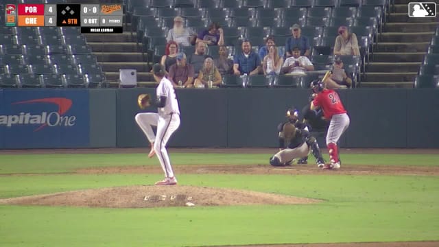 Henry Godbout homers (7) on a fly ball to left center field.