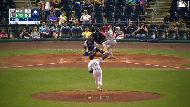 Aroon Escobar singles on a ground ball to center fielder Jacob Humphrey. Carson DeMartini scores. Aroon Escobar to 2nd.