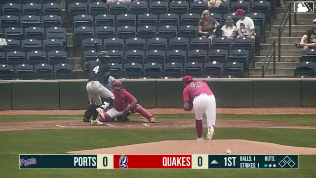 Breyson Guedez singles on a line drive to center fielder Kevyn Castillo. Michael Brooks scores.