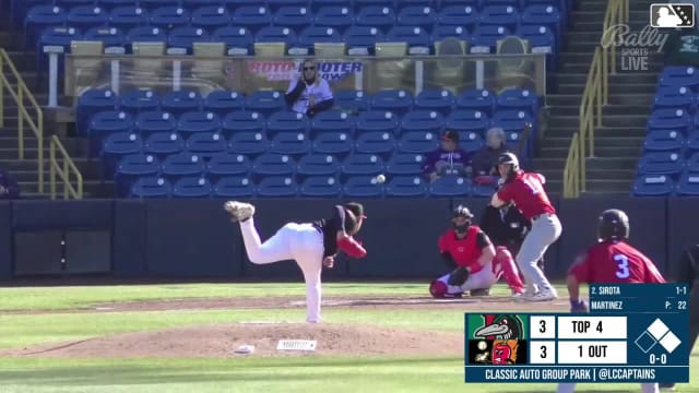 Mike Sirota homers (7) on a fly ball to left center field. Eduardo Guerrero scores. Jose Izarra scores.