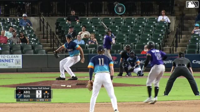 Zac Veen homers (4) on a line drive to right field. Vimael Machín scores.