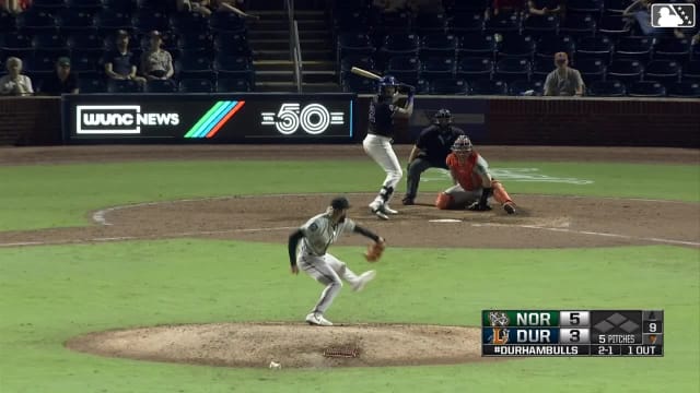 Xavier Isaac homers (1) on a fly ball to left center field.