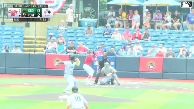 Owen Carey homers (3) on a fly ball to right center field. Eric Hartman scores.