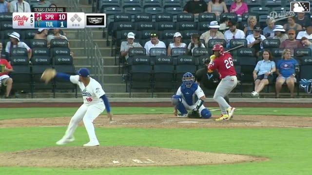 Jesús Báez homers (6) on a fly ball to left center field.