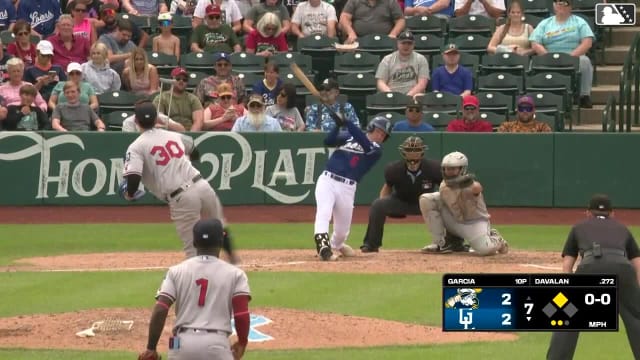 Charles Davalan singles on a ground ball to center fielder Aaron Walton. Jose Izarra scores.
