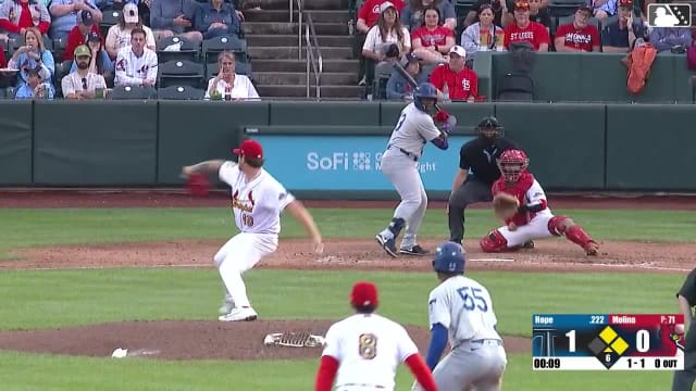 Zyhir Hope homers (1) on a line drive to left field. Josue De Paula scores. Kyle Nevin scores.
