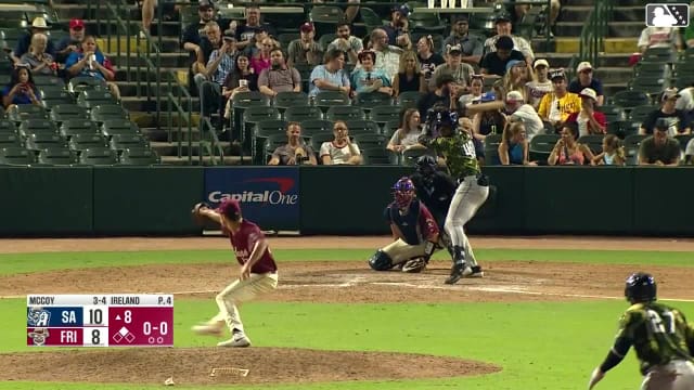 Alex McCoy homers (2) on a fly ball to left center field. Tirso Ornelas scores.