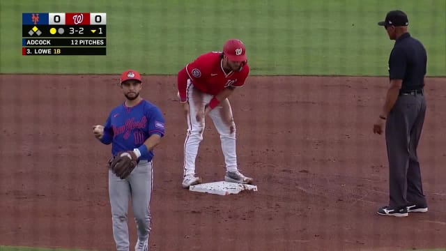 Dylan Crews steals second base