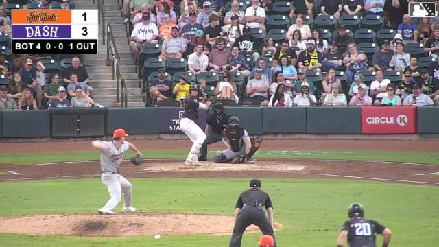 Ely Brown singles on a ground ball to right fielder Jhon Diaz. James Taussig scores. Wes Kath scores. Rylan Galvan to 3rd.