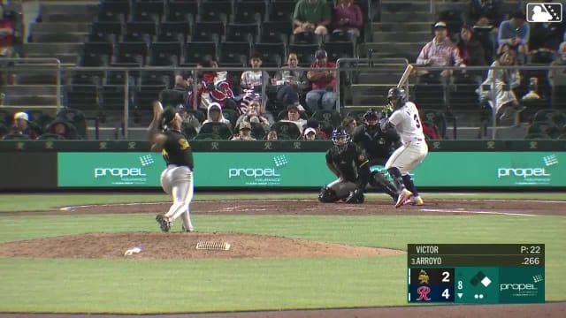 Michael Arroyo homers (8) on a fly ball to left field. Nick Raposo scores.